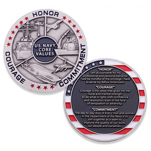 US Navy Core Values Challenge Coin